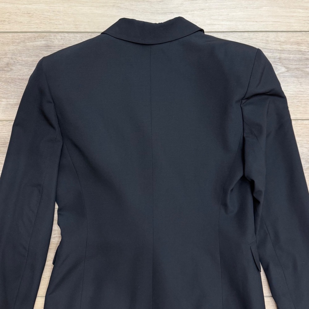 Vintage YSL Rive Gauche Black Wool Silk Long Tuxedo Coat Le Smoking Jacket 36 - Picture 8 of 16